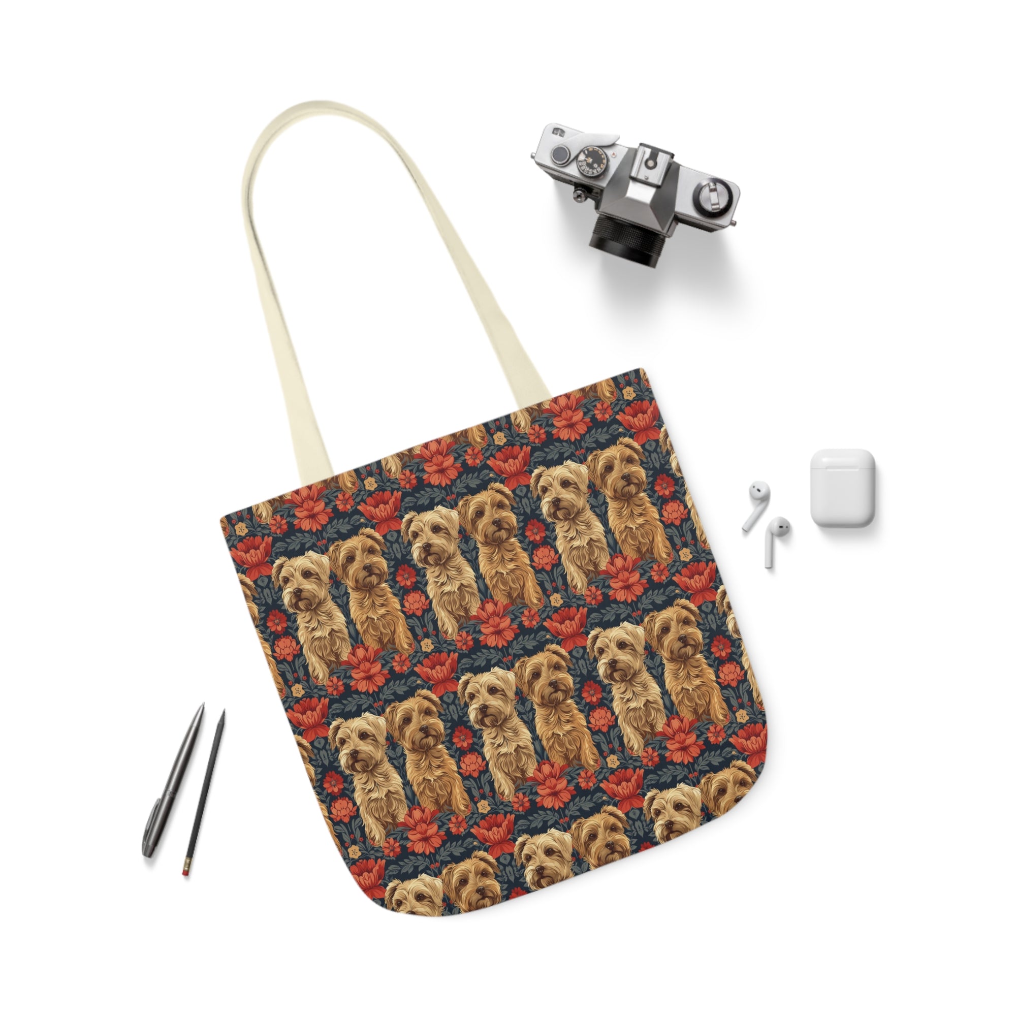 Yorkie Charm Twins Canvas Tote Bag