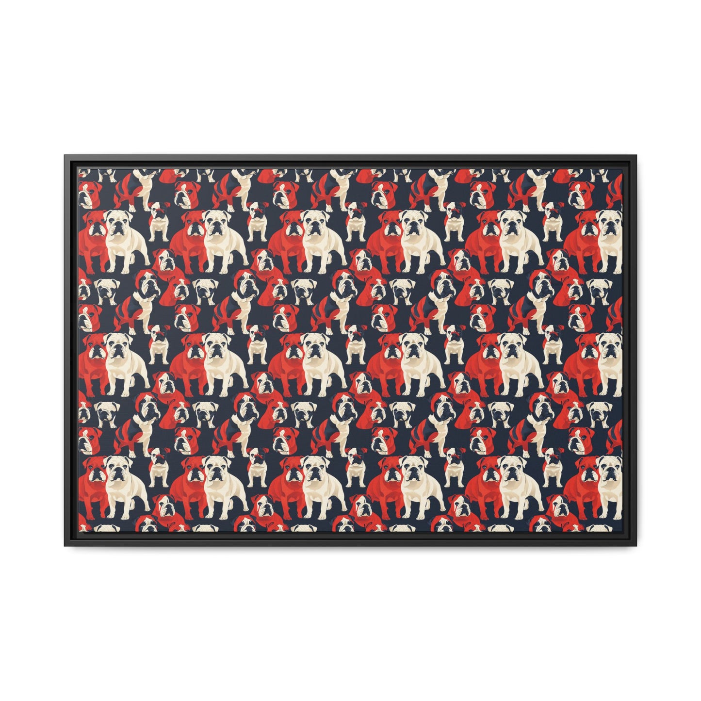 Bulldoggy Bliss Chomper Matte Canvas, Framed