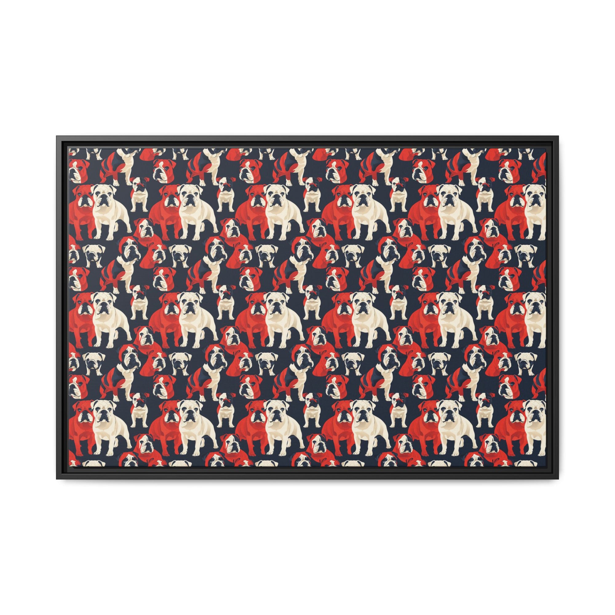 Bulldoggy Bliss Chomper Matte Canvas, Framed