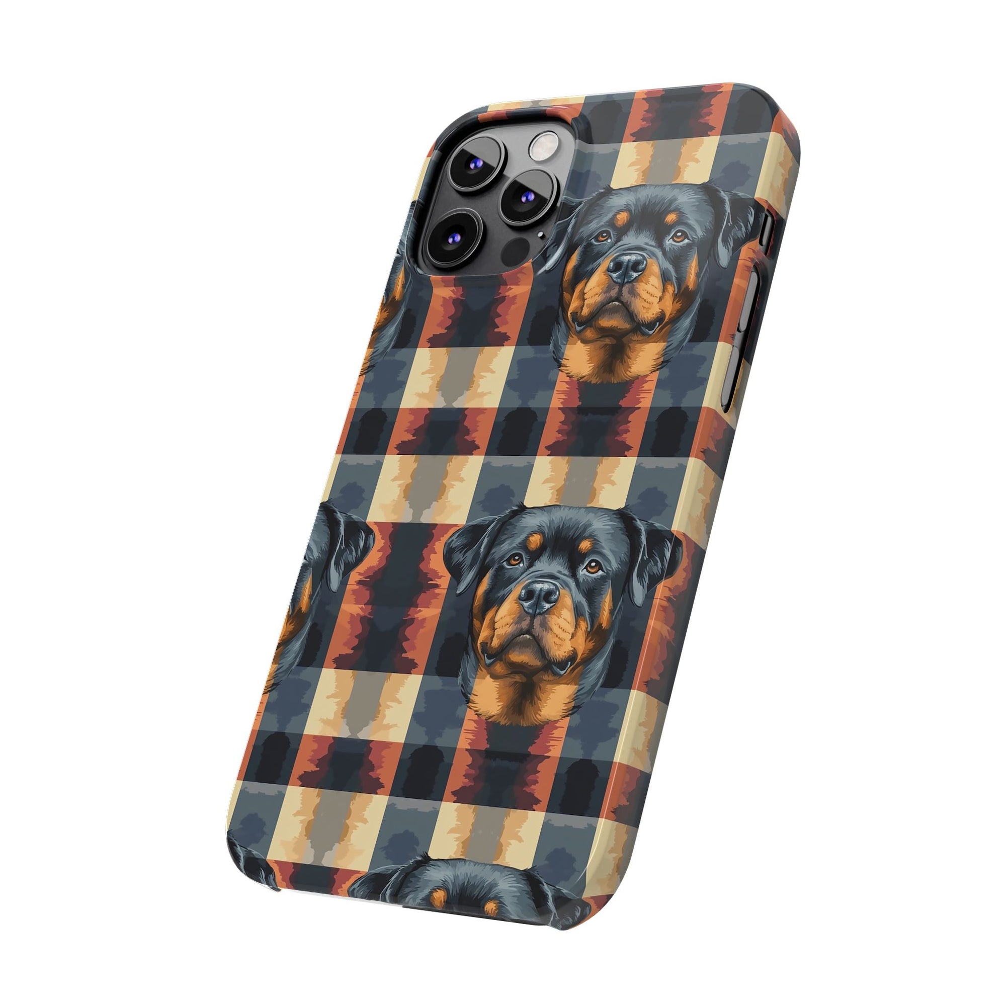 Pawsome Rottweiler Royalty Plaid Slim Phone Cases