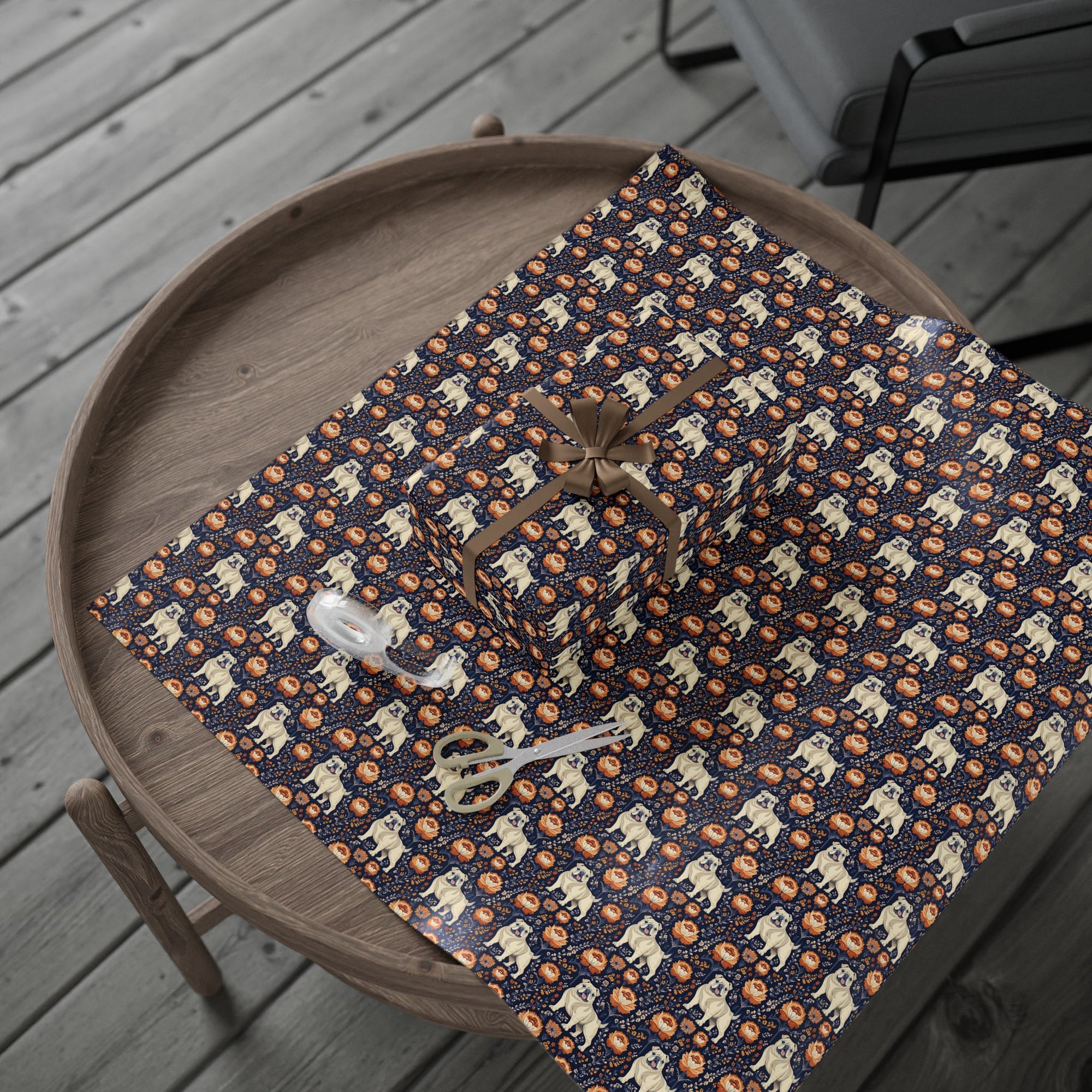 Bulldog Blossom Bonanza Wrapping Paper