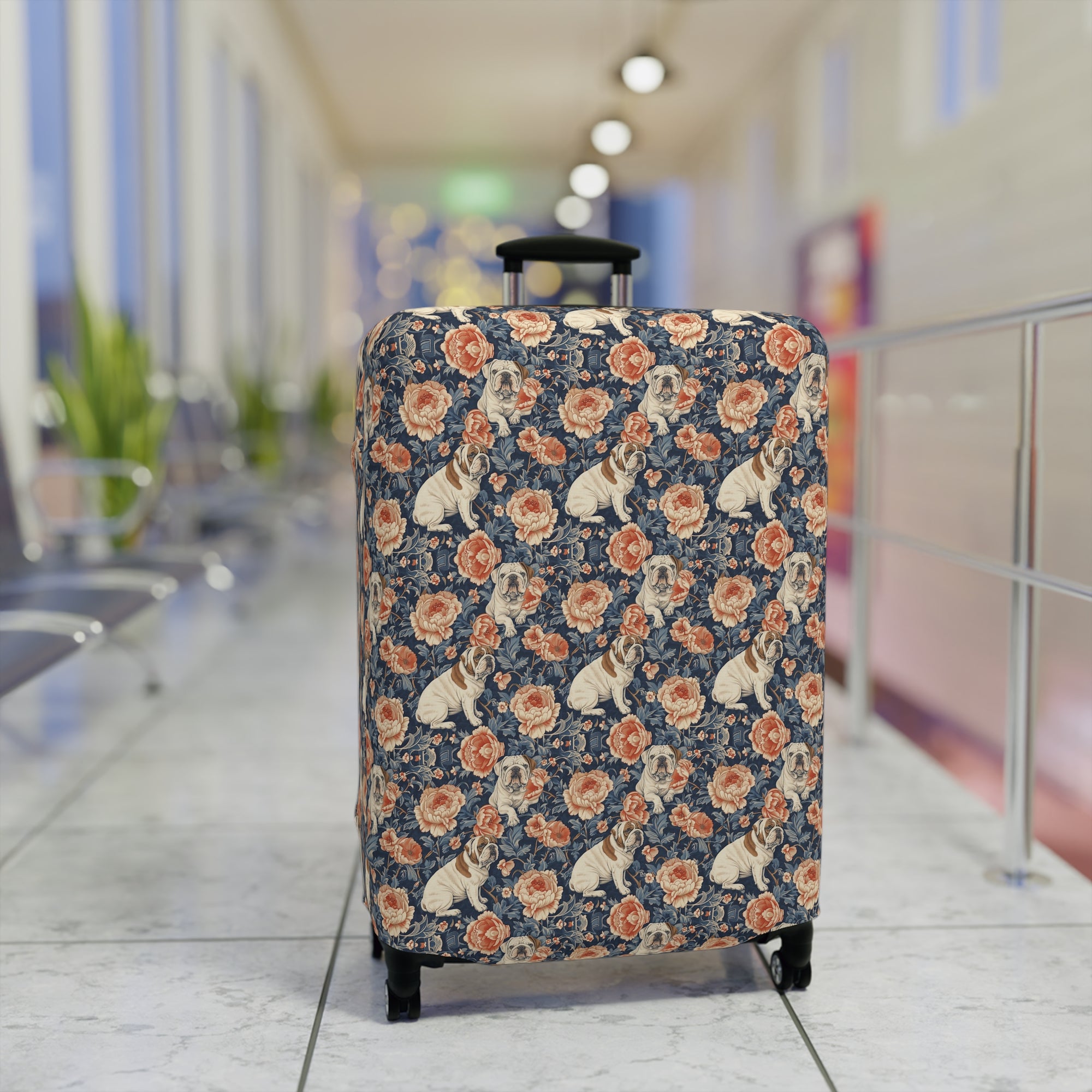 Blooming Bulldog Beauty Luggage Cover