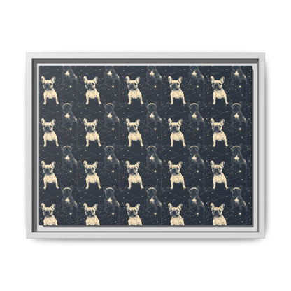 Frenchie Celestial Soar Matte Canvas, Framed