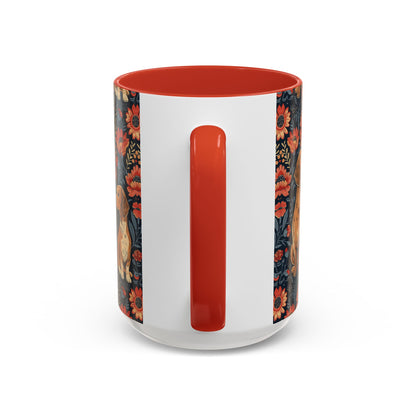 Floral Pawsome Dachsund Delight Accent Coffee Mug