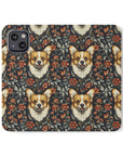 Floofy Corgi Blossom Blast Flip Cases