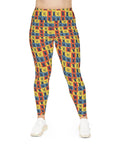 Frenchie Pop Art Pawfection Grid Plus Size Leggings