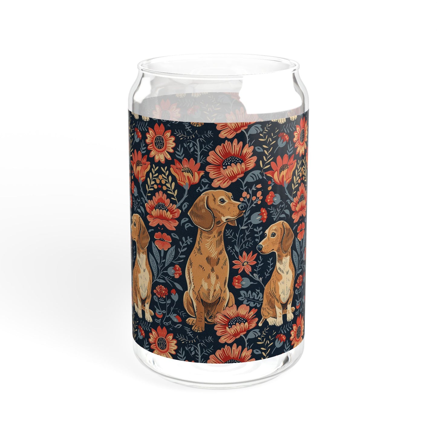 Floral Pawsome Dachsund Delight Sipper Glass