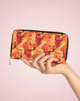 Golden Glamour Paws Zipper Wallet