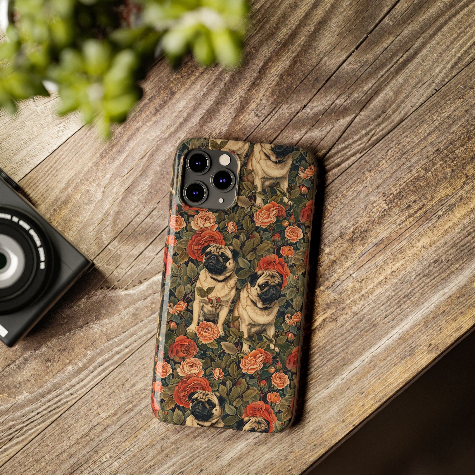 Blooming Pug Paradise Slim Phone Cases