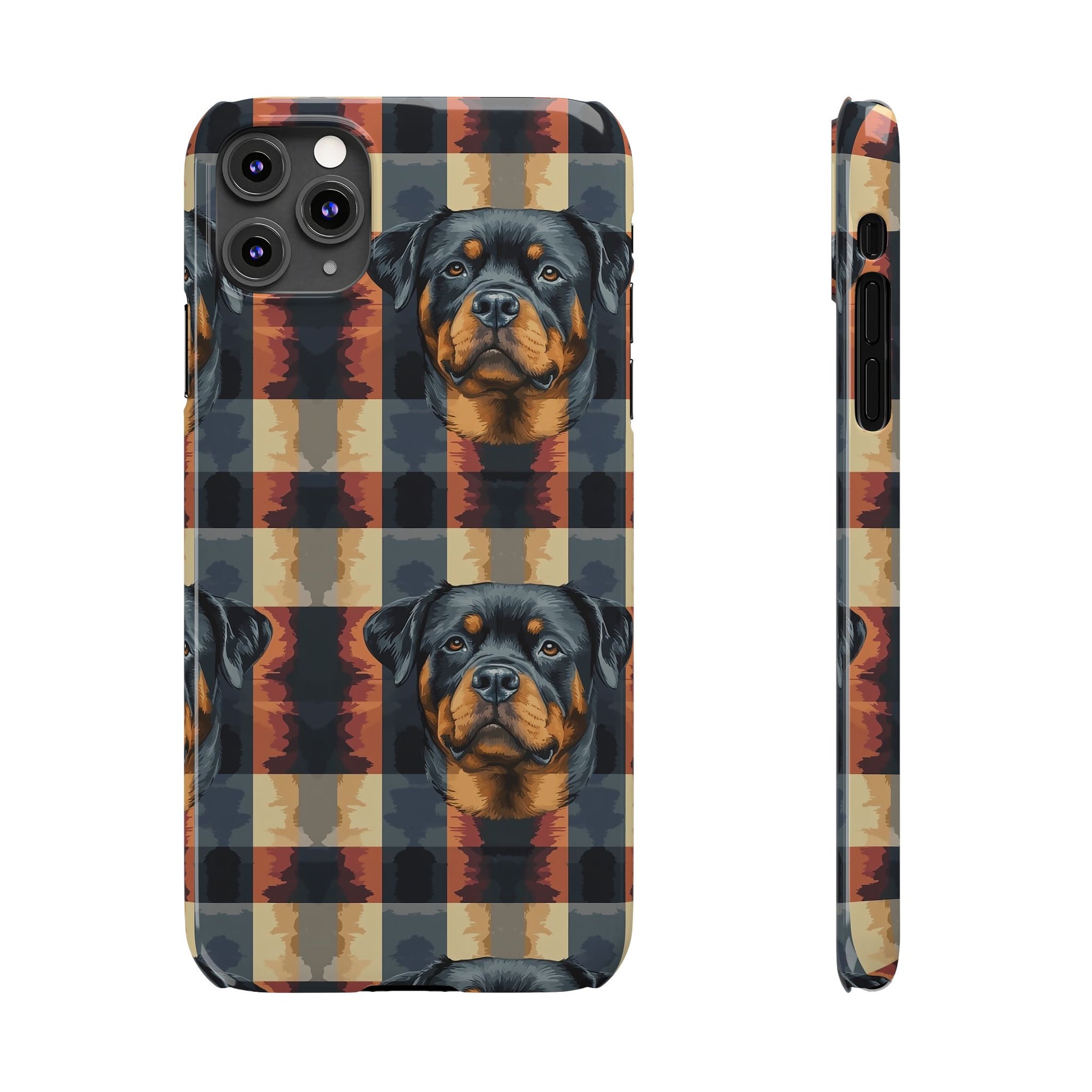 Pawsome Rottweiler Royalty Plaid Slim Phone Cases