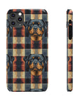 Pawsome Rottweiler Royalty Plaid Slim Phone Cases