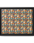 Corgi Carnival Couture Matte Canvas, Framed