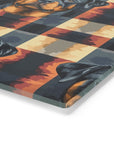 Pawsome Rottweiler Royalty Plaid Cutting Board