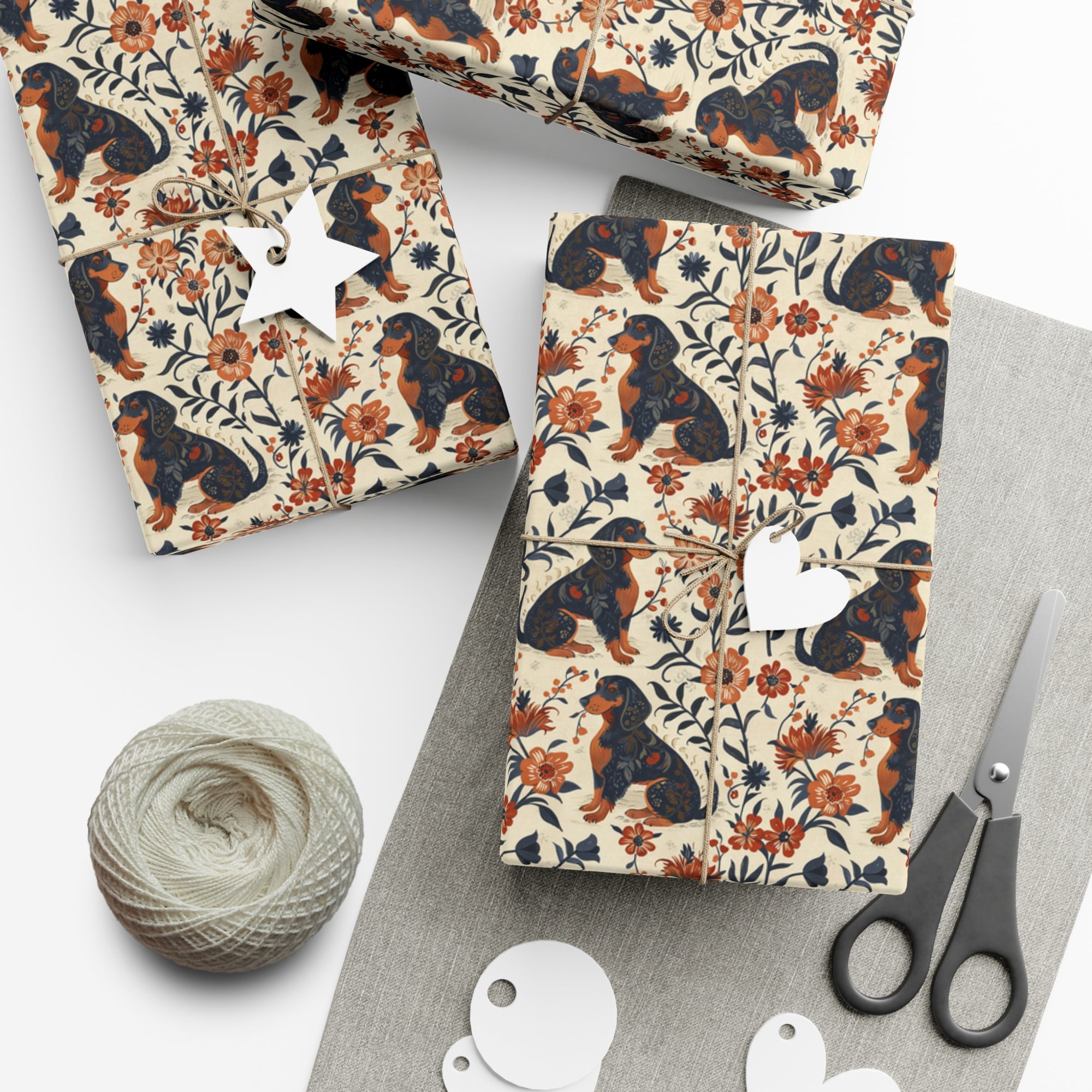 Blossoming Dachshunds Delight Gift Wrap Papers