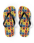 Frenchie Pop Art Pawfection Grid Flip Flops