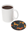 Dapper Dachshund Noir Glow Cork Back Coaster