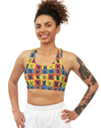 Frenchie Pop Art Pawfection Grid Seamless Sports Bra