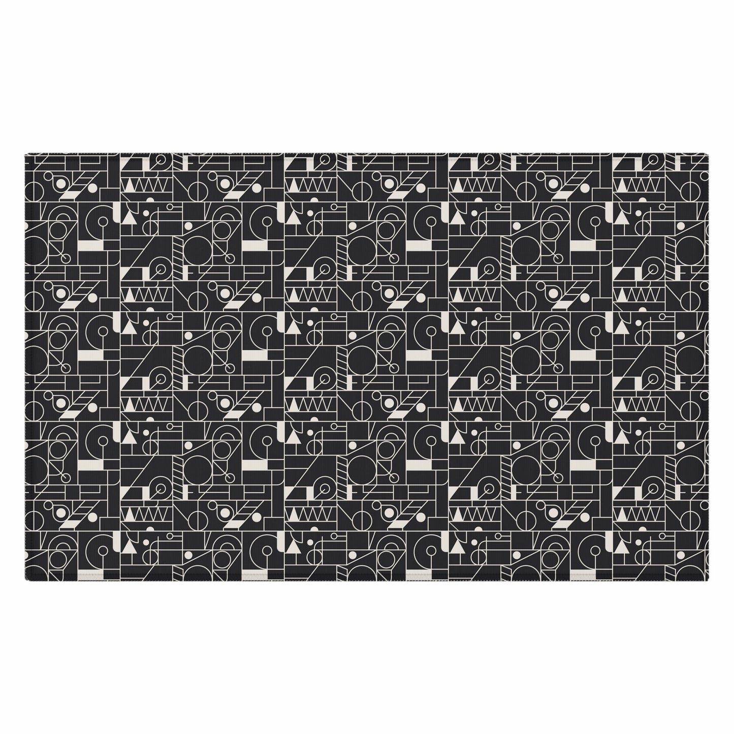 Monochrome Mosaic: Geometric Dornier Rug