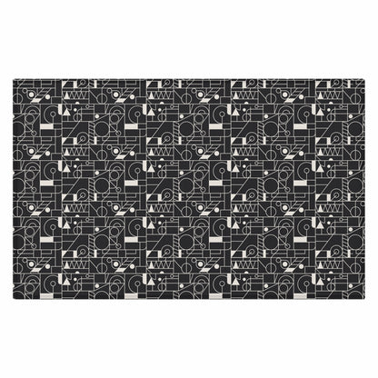 Monochrome Mosaic: Geometric Dornier Rug