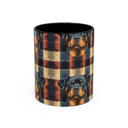 Pawsome Rottweiler Royalty Plaid Accent Coffee Mug