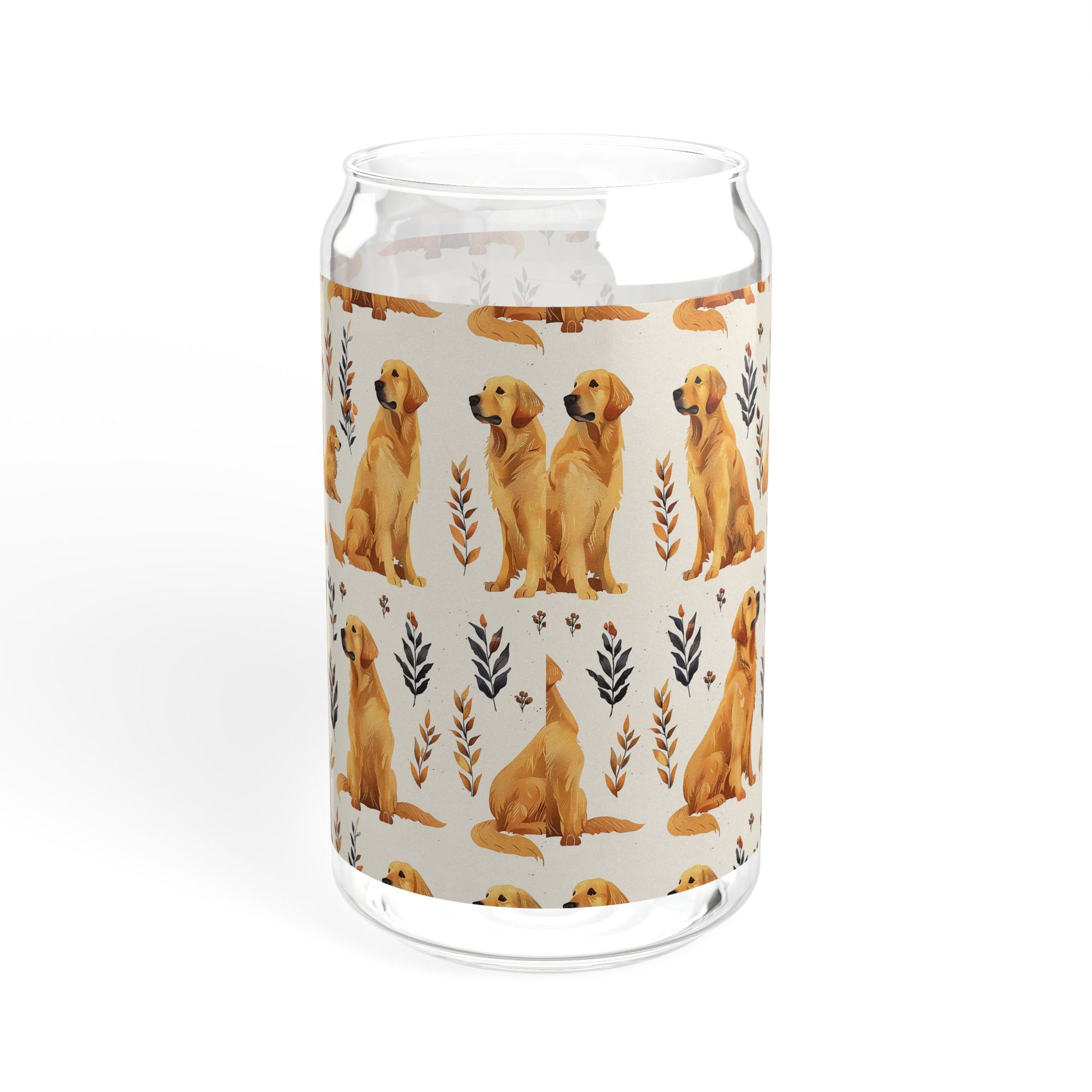 Golden Glamour Paws - Luxe Licks for Regal Retrievers Sipper Glass