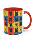 Frenchie Pop Art Pawfection Grid Accent Coffee Mug