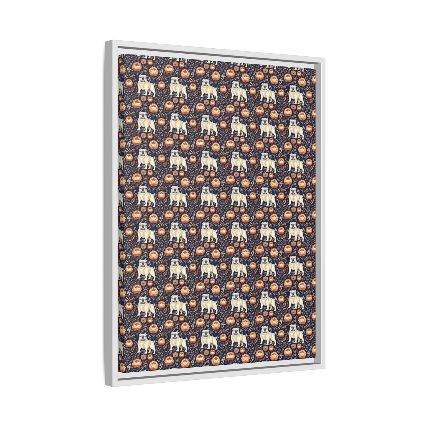 Bulldog Blossom Bonanza Matte Canvas, Framed