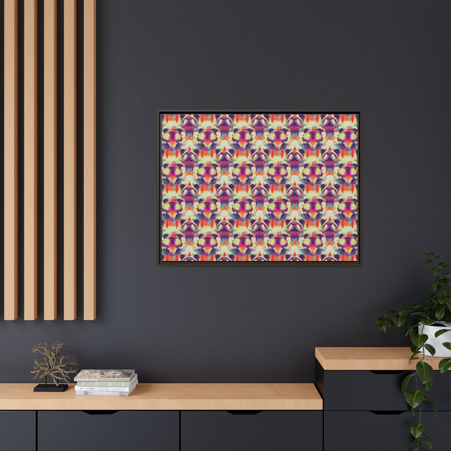 Glitchy Bulldog Blitz Matte Canvas, Framed