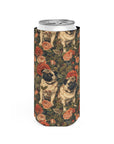 Blooming Pug Paradise Slim Can Cooler