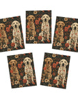 Blossoming Labradors Bouquet Greeting Cards (5-Pack)