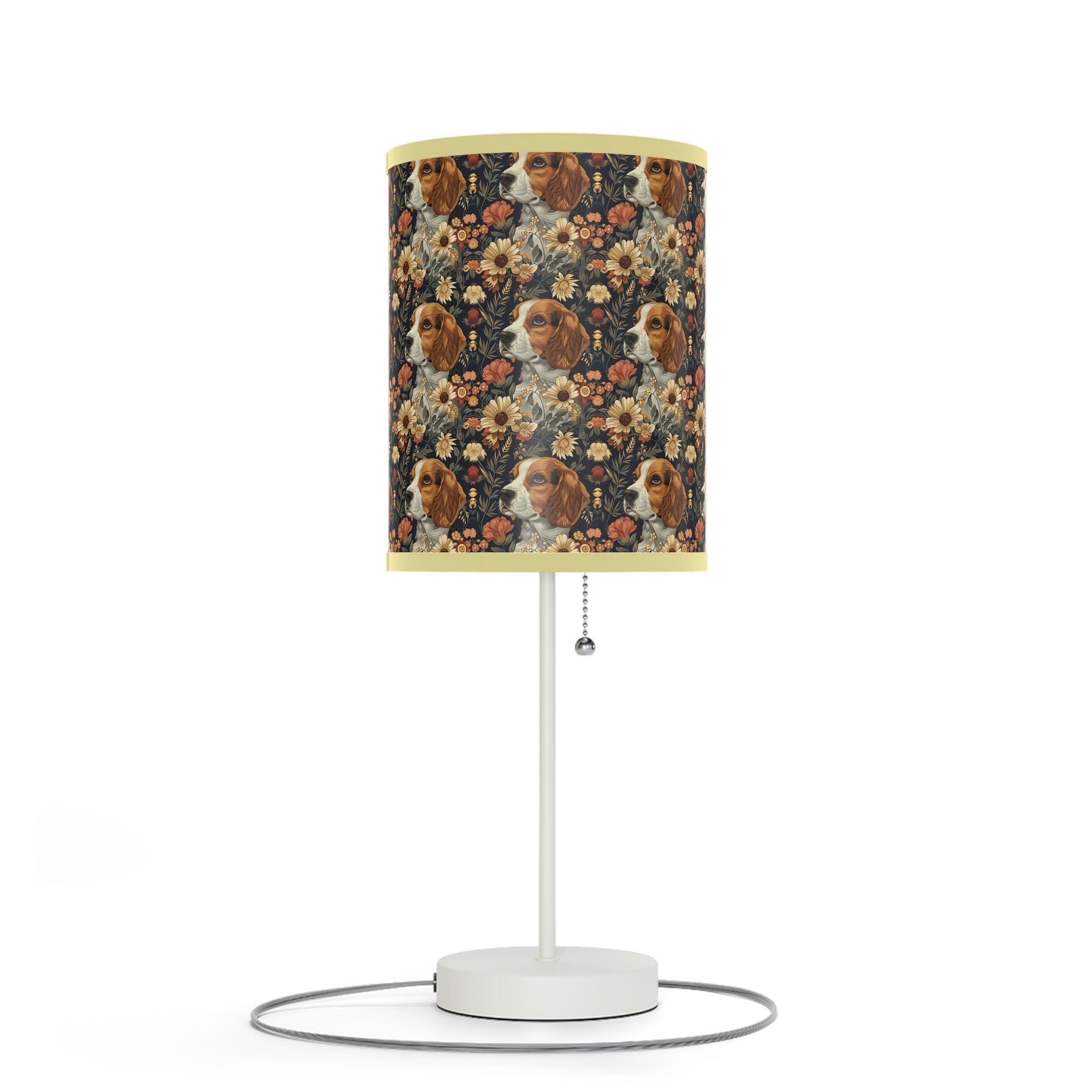 Beagle Blossoms Lamp on a Stand