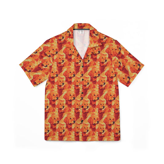 Golden Glamour Paws Men's Hawaiian Camp Shirt