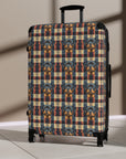 Pawsome Rottweiler Royalty Plaid Suitcase