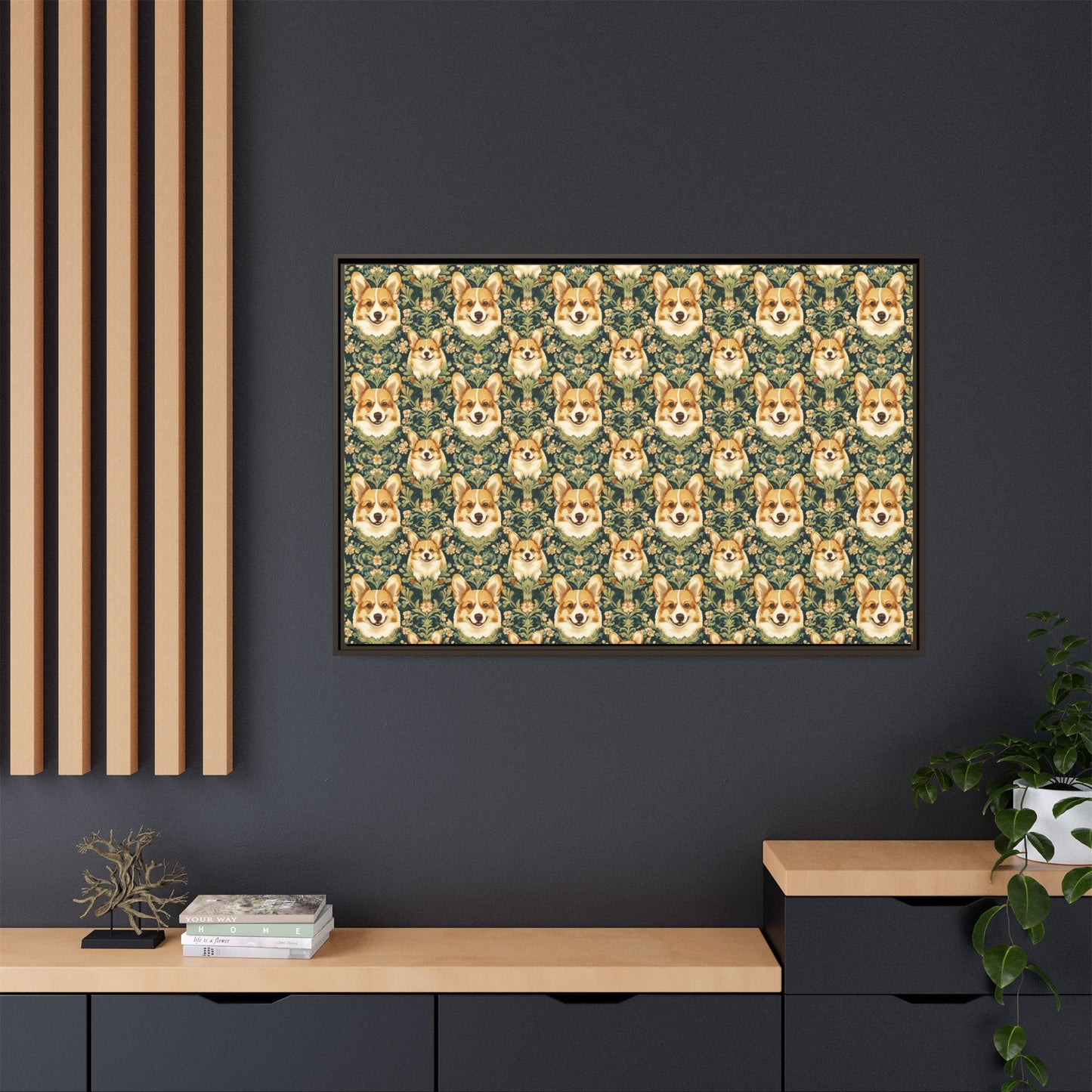 Corgi Charmz Matte Canvas, Framed