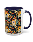 Corgi Rainbow Vine Dream Accent Coffee Mug