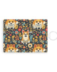 Corgi Rainbow Vine Dream Leather Card Holder