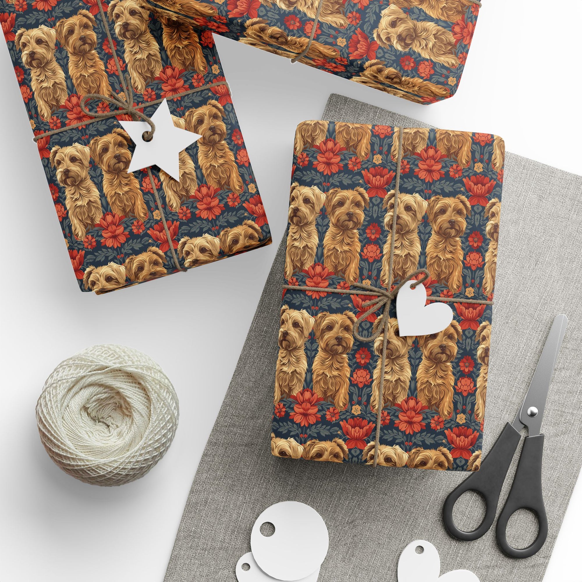 Yorkie Charm Twins Wrapping Paper