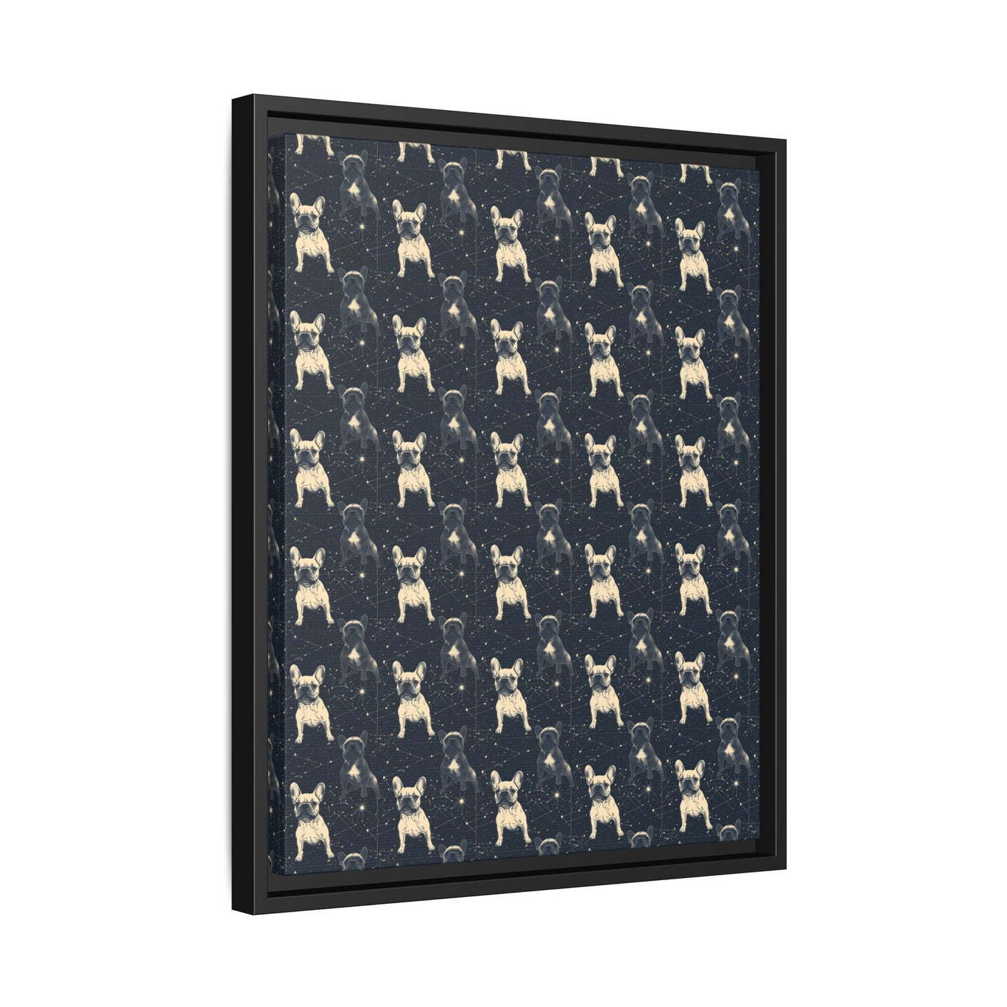 Frenchie Celestial Soar Matte Canvas, Framed