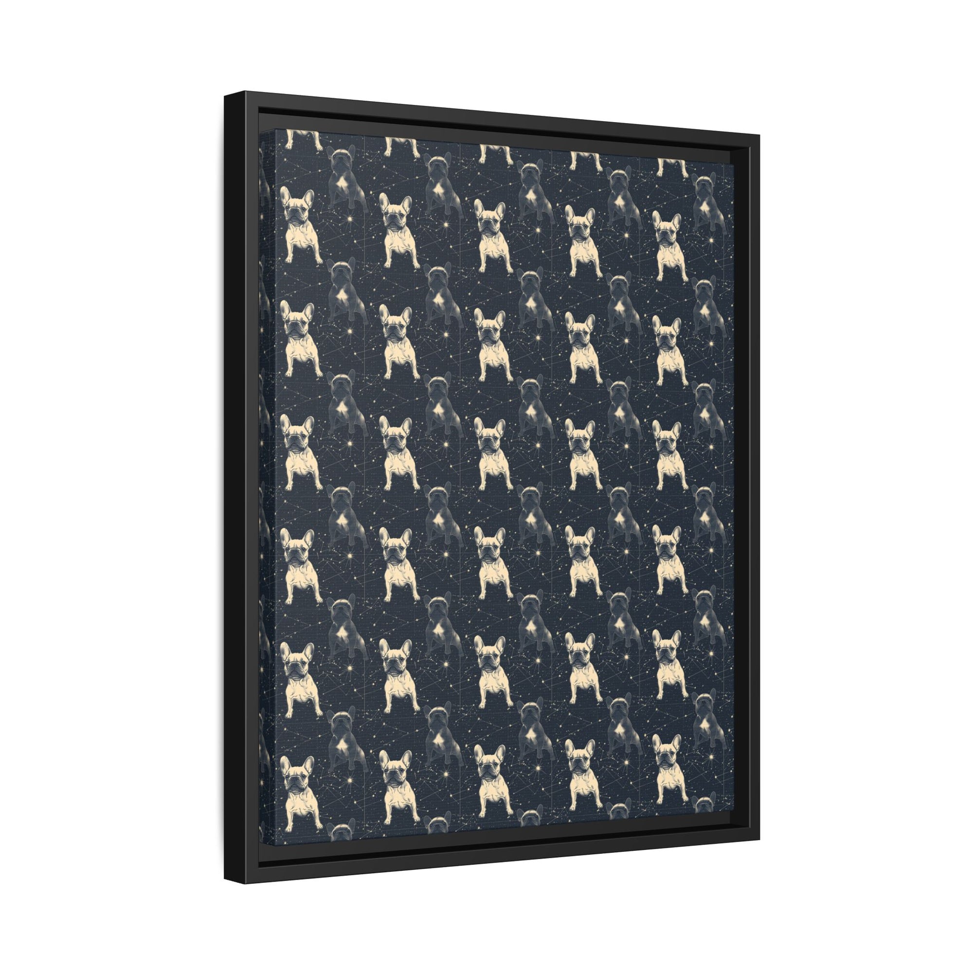 Frenchie Celestial Soar Matte Canvas, Framed