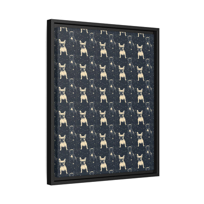 Frenchie Celestial Soar Matte Canvas, Framed