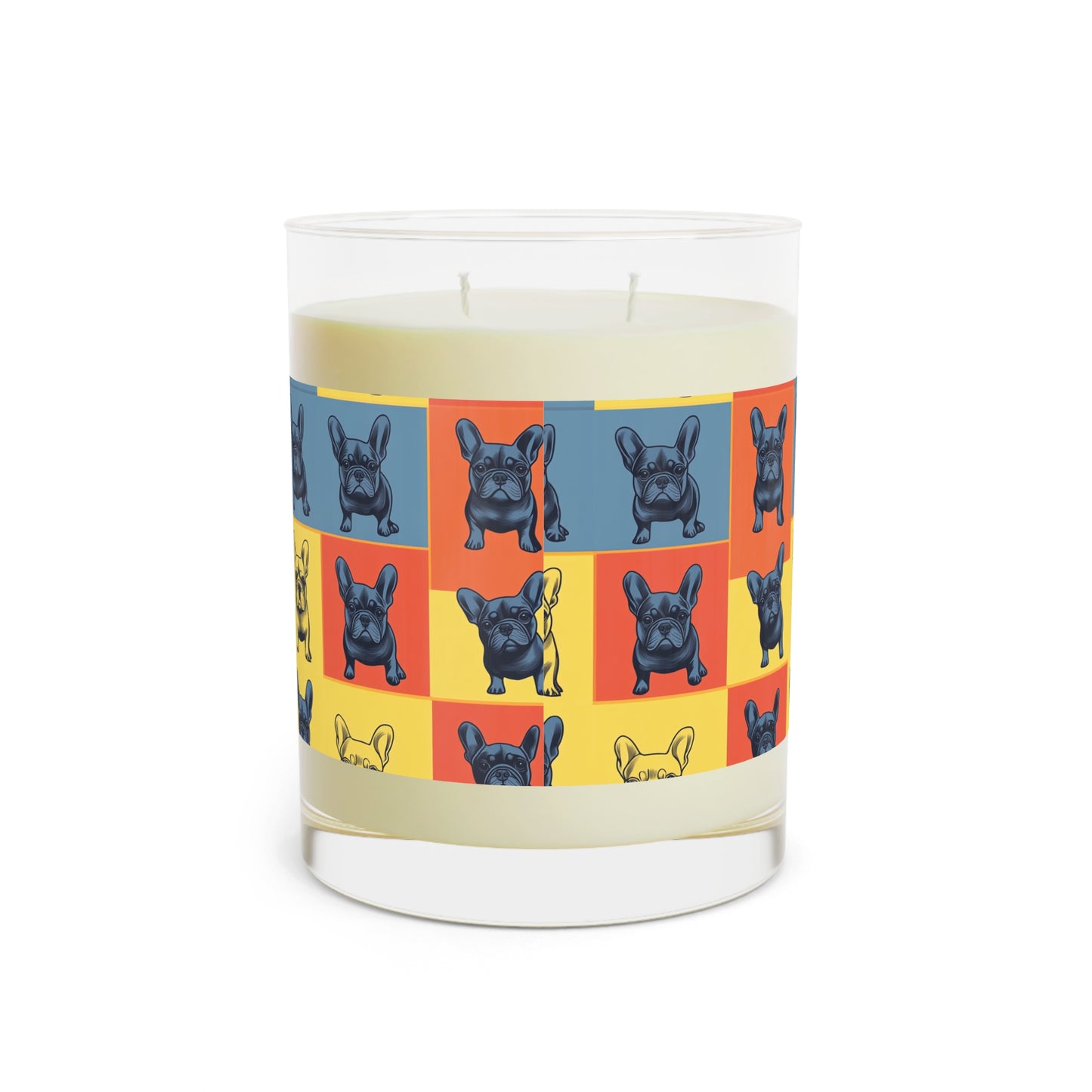 Frenchie Pop Art Pawfection Grid Scented Candle