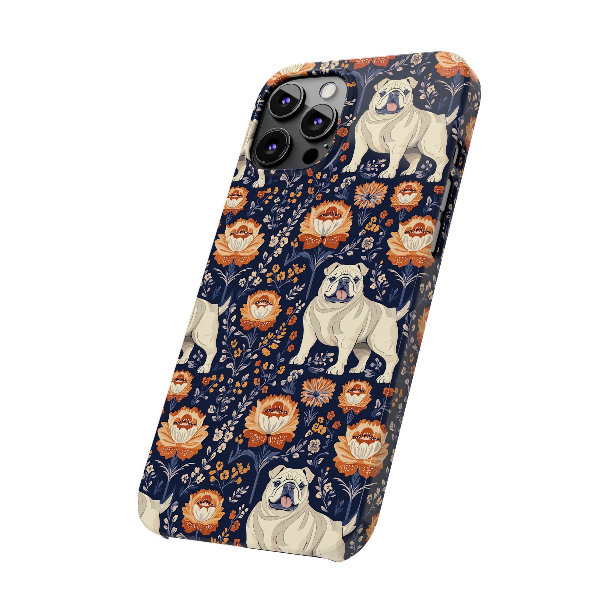 Bulldog Blossom Bonanza Slim Phone Cases