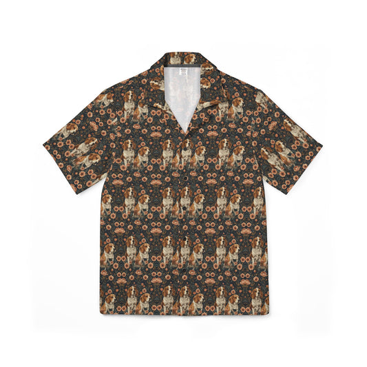 Beagle Blossom Bonanza Men's Hawaiian Camp Shirt