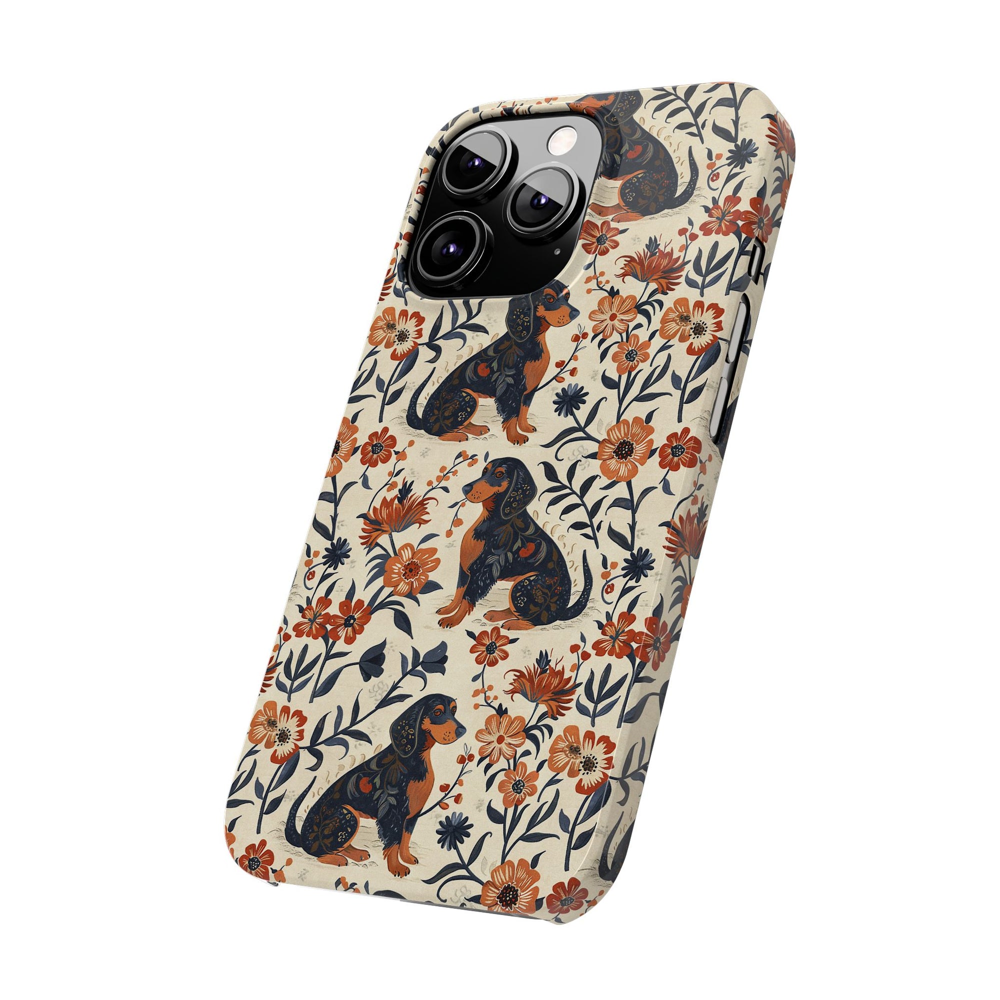 Blossoming Dachshunds Delight Slim Phone Cases