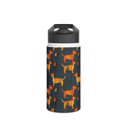 Dapper Dachshund Noir Glow Stainless Steel Water Bottle