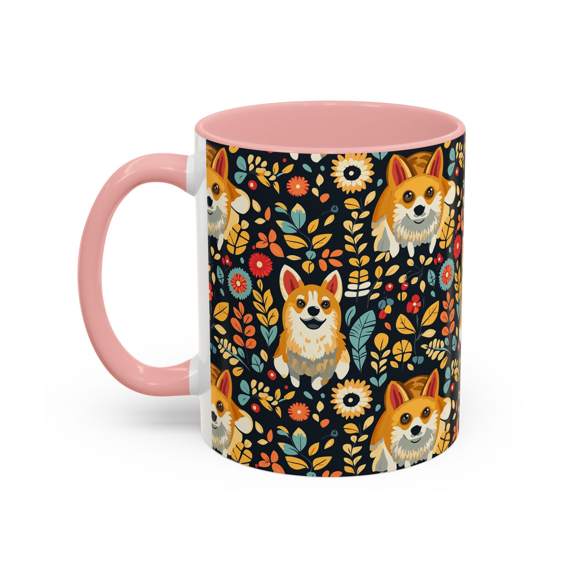 Corgi Rainbow Vine Dream Accent Coffee Mug