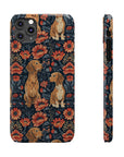 Floral Pawsome Dachsund Delight Slim Phone Cases