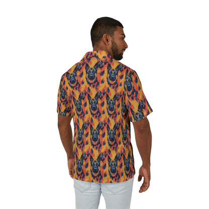 Impressionistic German Shepherds Men's Hawaiian Camp Shirt