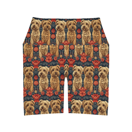 Yorkie Charm Twins High Waisted Yoga Shorts