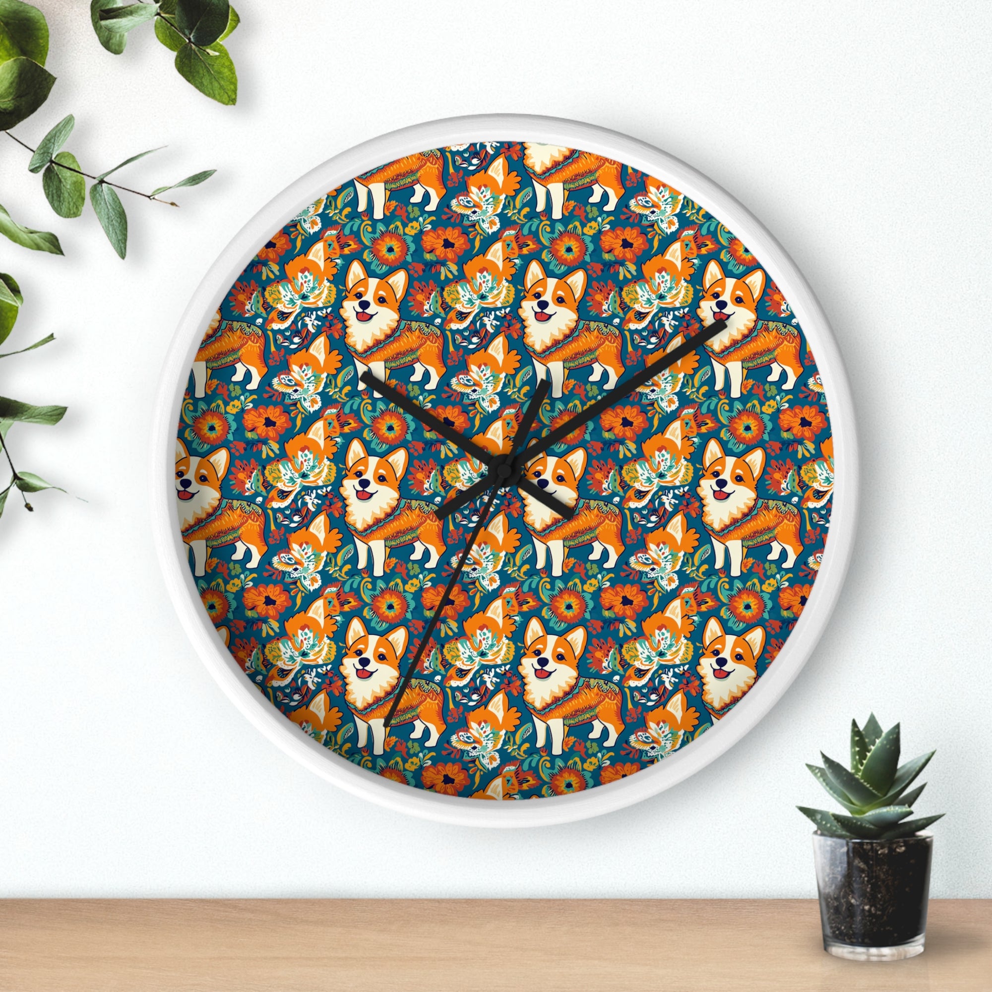 Corgi Carnival Couture Wall Clock